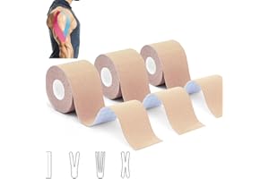 LIANGMAI 3 Rollos Cinta de Kinesiología Kinesiotape Set 5 m x 5 cm,Cinta deportiva elástica terapéutica para hombros, rodilla, codo, alivio del dolor, sin látex, resistente al agua, transpirable