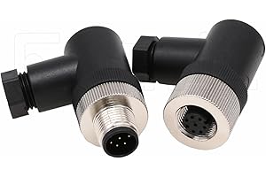 Eonvic M12 8 pines macho y hembra con sensor de código A, conector circular industrial, impermeable, IP67, ángulo recto, 12 mm, adaptador de cable