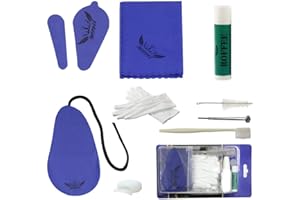 ROFFEE Klarinetten-Reinigungsset, Pflege- und Wartungsset für Klarinetten, Korkfett, Tupfer, Reinigungstuch, Daumenstütze, Mundstückbürste