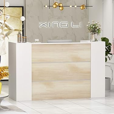 Receptiebalie Receptie Receptiebalie Retail Kassatafel met afsluitbare laden en kast Receptie met balie voor kledingwinkel Melktheewinkel Schoonheidssalon.(Brown,100x45x100cm