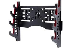 Ljxquisite Wall Mount Sword Holder - Velvet Padded Katana Stand Samurai Rack Samurai Sword Display Rack Wand Wakizashi Sword Stand Zoro Animation Sword Display (Dragon 4-Tier)