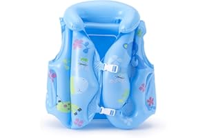 BRTNUP Inflatable Swim Vest, Floaties Swim Aid, Inflatable Toddler Swimming Floaties, Swim Jacket/Buoyancy Aid, Child Swimming Pool Vest for Toddlers Ages 1-8 Girls & Boys