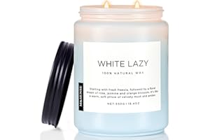 ‎M&SENSE M&SENSE Frezja & Róża - Świeca Sojowa w Szkle (550g, 110h) | 2 Bawełniane Knoty, Kwiatowy Zapach | Naturalna, Długotrwała | Do Aromaterapii i Dekoracji Domu