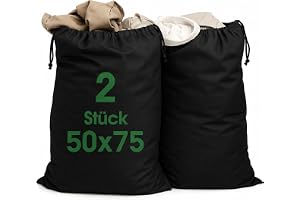 ELES VIDA® - Laundry bags 50 x 75 cm of 100% Cotton - Extra Large Laundry Bag - Durable, with Drawstring, Travel Laundry Bask