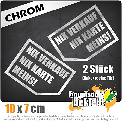 Nix verkaufen, nix Karte, Meins! 10x 7 cm IN 15 FARBEN - Neon + Chrom! Sticker Aufkleber