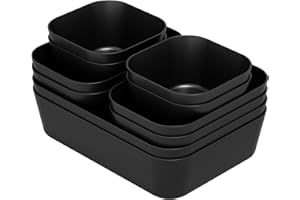 Fiambrera Schubladen Organizer, 10 Stück 3 Größen Orgenizerboxen Schminktisch Organizer, Schubladen Ordnungssystem Rutschfest für Makeup, Schreibtisch, Bad, Badezimmer, und Küche