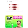 Eyetex Pallavi Sticker Bindi/Pottu|Oval|Aloe Vera & Papaya Extracts|Breathable Non-Irritating Velvet Fabric|O3|Red|20 Flaps