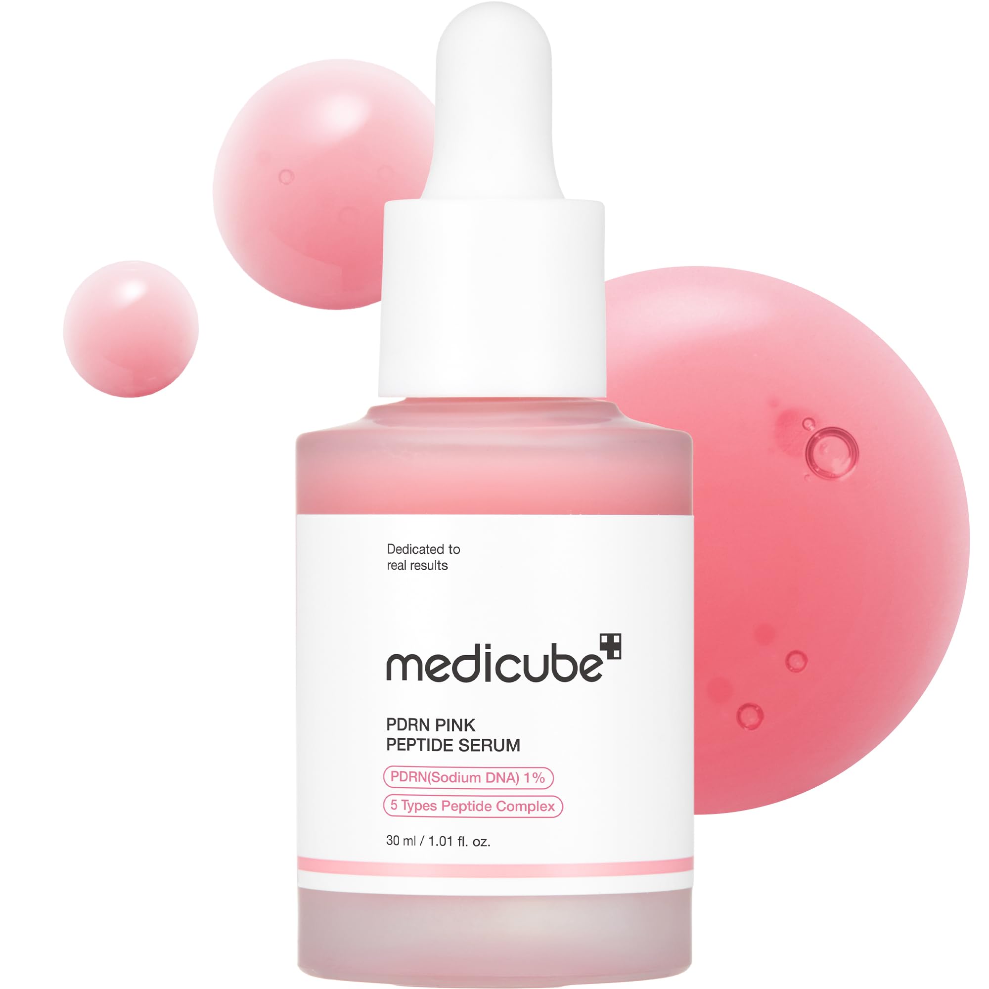 medicube PDRN Pink Peptide Serum with Salmon DNA | Sérum con Péptidos y Niacinamida para Hidratación y una Piel de Aspecto Más Firme, Mejora el Tono de la Piel, 30ml