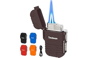 TMDWON Torch Lighter Butane Lighter Waterproof Double Jet Lighter for Hiking Camping, Coffee (No Butane)?