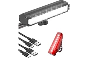 NEIALLA Bike Lights Front and Back 10000 or 7000 Lumens Super Bright Long Running Time Multiple Modes Bike Lights Waterproof Rechargeable Bike Lights Set 6 or 5 LED Bicycle Lights for Road Mountain Night