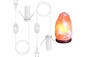 URAQT 2 stycken lamputtag E14 med 1,5 m kabel och eurokontakt, kontakt med strömbrytare för saltlampa lamputtag, E14-sockel l