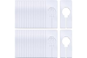 FAURAPMNG 40 Pcs Kleiderschrank Teiler für hängende Kleidung, weiß Kunststoff Kleidung Rack Teiler Baby Kleiderschrank Teiler weiß Kleiderbügel Teiler mit Markierung Stift (Rechteck)