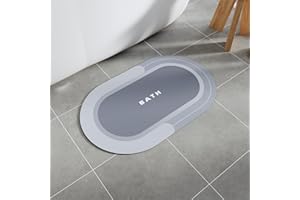 SIXHOME Tappeto Bagno Assorbente Antiscivolo Lavabile in Lavatrice tappetino da bagno ad asciugatura rapida tappeto in gomma fondo per bagno(blu,40x60cm)