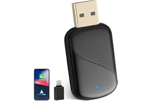 MEETOWN Wireless Carplay & Android Auto Wireless Adapter 2 in 1, Verwandelt Android Auto/Carplay verkabelt in Kabellos, Plug and Play mit Typ-C & USB-A, kompatibel mit AD10+/iOS 10+