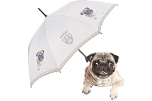 VON LILIENFELD Regenschirm Mops Hund Auf-Automatik Stabil Stockschirm Damen Herren
