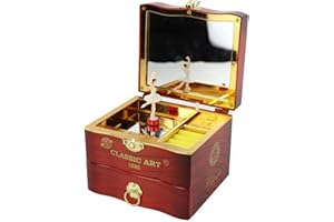 Faderr Scatola regalo di musica, Carillon rotante di nozze, Carillon musicale gioielli ballerina portagioie musicale cassetto di stoccaggio gioielli ballerina ornamenti ragazza musicale