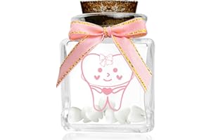 kintsukuroi Tooth Fairy Box, Tooth Holders for Kids Keepsake, Glass Baby Tooth Box for Lost Teeth, First Baby Tooth Keepsake Box for Gift, Storage, Create A Lasting Memory (Girl)