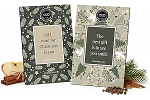 BRIDGEWATER CANDLE 2er Set Weihnachtsduft Duftbeutel, Duftsachet & Duftsäckchen je 30 g, Raumduft bis 4 Monate – „All I Want for Christmas is You“ mit Zimt, Ingwer, Muskat & „The Best Gift is to See Smile
