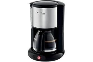 Moulinex Cafetière Filtre Inox, 10 à 15 Tasses, 1.25L, Filtre Amovible, Arrêt Automatique, Système anti-goutte, Porte-filtre pivotant, Subito, FG360811