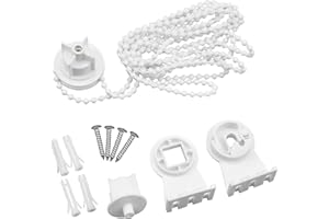GRANVOO Kit di Riparazione per Tende a Rullo, Raccordi Tende Avvolgibili, Ricambio per Tende a Rullo, Plastica Raccordo Cieco a Rulli con Catena e Viti Utilizzato per Tubo Tenda Diametro 28mm, Bianco