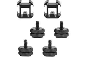 SHAYEE Goysen 4 Pack Hot Shoe Mount to 1/4"-20 Tripod Screw Adapter, with 2 Pack Triple Hot Shoe Mount Rotary Connector for LED Monitors, Microphones, Audio Recorder & Studio Flash Video Camera
