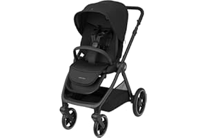 Maxi-Cosi Oxford Plus Baby Stroller 2 in 1 Set with Carrycot 0-4 Years 0-22kg Compact Folding Soft Suspension 3 Reclining Positions 10kg Storage Basket Twillic Black