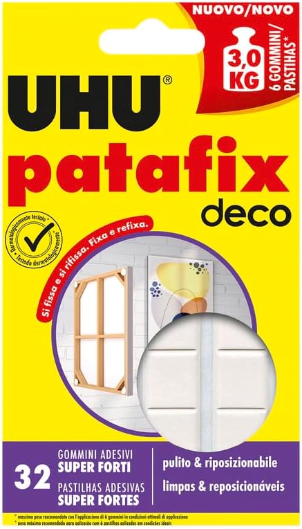 UHU Patafix Pastilles adhésives repositionnables décollables Blanc - Mise en situation et utilisation