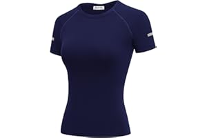 PINSPARK Sportshirt Damen Kurzarm Funktionsshirt Leicht Atmungsaktiv Sport T-Shirt Yoga Fitness Rundhals Laufshirt Oberteil