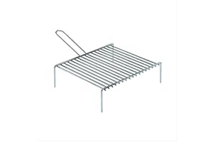 La zappa Parrilla para barbacoa, parrilla de acero con patas de alta calidad, fabricada en Italia (30 x 35 cm)