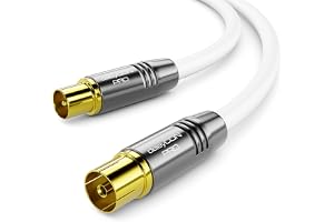 deleyCON 12,5m 4K TV Antennkabel Koaxialkabel TV-Kabel HDTV FULL HD - IEC-Kontakt till IEC-Uttag - Metallkontakter - Analog D