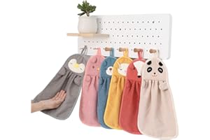 Eyands 6 asciugamani asilo con animali carini – asciugamani asilo nido, asciugamano con gancio asilo, asciugamani da appendere per mani,asciugamani da cucina