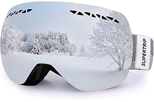 Supertrip Ski Goggles Over Glasses UV400 Anti-fog Skiing/Snowboard Goggles for Men & Women Professional Snowmobile Skate Goggles