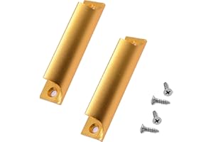 Cimown Aluminium Poignée Meuble - Poignee meuble dorée - Poignée de porte de balcon,Convient pour les portes coulissantes, les portes en bois, les fenêtres avec 4 vis (Or)