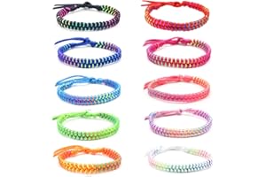 ATBUSS 10 Pulseras de Colores Trenzadas de la Amistad, Ajustables de Tela para Niñas y Niños, Hechas a Mano