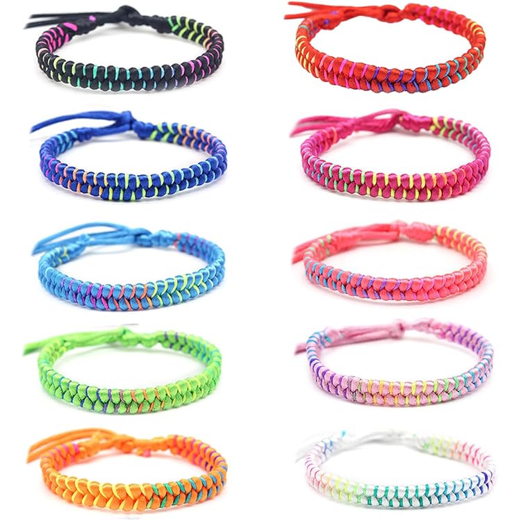 Lot De 12 Bracelets De Cheville En Coton Tressé - Style Bohème, Réglables, étanches, Unisexes