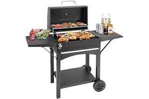 KENDANE Portable BBQ Barbecue Grill Outdoor Compact Smoker Barbeque Charcoal BBQ Grill Smoker with Side Shelves Temperature Gauge, Warming Rack, and Air Vents for Camping and Garden