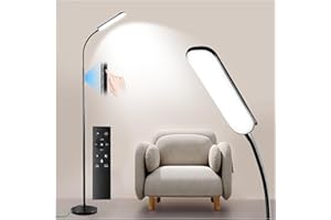 YIKUNENG 18W Dimmable Lampadaire sur pied , 1800 Lumens LED Lampe sur Pied 2700K à 6500K Températures de Couleur avec Télécommande et Contrôle Tactile et 1H Minuterie, Lampadaire Haut pour Salon Chambre Bureau