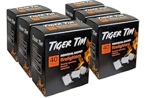 Tiger Tim Firelighters X6 tubs 240 Sachets in Total Great for Stoves and BBQs