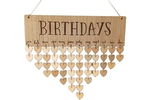 BESTOYARD Geburtstagskalender Erinnerung Immerwährender Holz Kalender DIY Geschenk Dekoration für Haus Party Dekoration