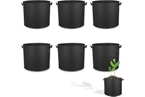 Kapokr 6 Stück Pflanzsack 3 Gallonen Stofftopf 11l Stoff Töpfe aus Vliesstoff Pflanzbeutel mit Griffen Pflanzsäcke für Tomaten, Kartoffeln, Gemüse, Blumen, Balkon, Garten, Gewächshaus