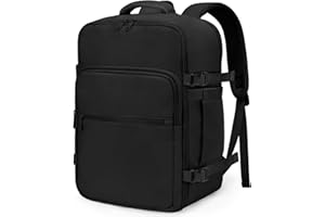 VSNOON Bagage cabine 40x30x20, 24L Sac a Dos Voyage Cabine Avion, Sac à Dos Ordinateur 15 Pouces pour Ryanair, Wizz Air, Transavia, étanche Sac Cabine Pour Homme, Noir