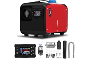 HCALORY Chauffage Diesel à Air 5-8KW 12V, Interrupteur LCD + Machine Intégrée à Télécommande, Consommation de Carburant: 0,1 l à 0,48 L/H