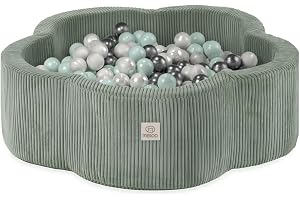 MISIOO Bolldamm för barn - 95 x 30 cm - 400 bollar (6 cm) - Leksak för barn från 1 år - Perfekt för småbarn och leknöje