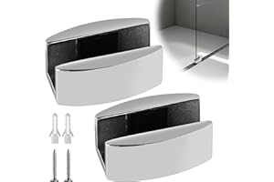 NIZIRIOO Guida a pavimento in acciaio inox, per porta scorrevole a pavimento, porta scorrevole: 2 pezzi, guida a rulli, per porte scorrevoli in vetro