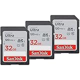 SanDisk Ultra 32GB SDHC Memory Card, Up to 120 MB/s, Class 10, UHS-I, V10, 3 packs