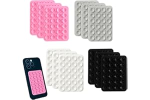 leruiyezs 12Pcs Saugnapf Für Handy,Silikon Handy Saugnäpfe Mit Starker Selbstklebend,4 Farben Handy Saugnapf Halterung Für Handyhülle,Vielseitig Für Selfies Videos,Glatte Flächen Daheim,Büro
