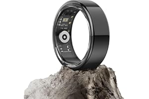 DekeFit Smart Ring (aggiornamento 2025), anello smeraldo per uomo e donna, anello sanitario con frequenza cardiaca, spO2, monitoraggio del sonno, 100 + modalità sportive IP68, impermeabile, Android e