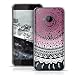 Produktbild LetiStore HTC U11 Life Hülle - Handyhülle aus Silikon – Mandala Design Color - Henna Muster Blumen TPU Handy Case Bumper Backcover - Weiß Pink