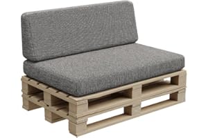 Gutekissen, cuscini in pallet, cuscini in pallet, cuscini da giardino, sovrapposizioni in pallet, divano, cuscini, imbottiture Indoor Outdoor PFBG (Set (120x80 + 120x35), Grigio scuro)
