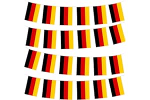 YAAVAAW 10m Guirlande de Drapeau Allemagne avec 30 Double Face Drapeaux Mat Polyester, Personnalisable,pour Oktoberfest Compétitions Européennes de Football,Décoratifs d'extérieur Allemagne